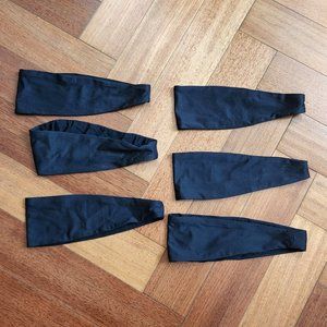 [6 Pack] Black Fitness Headbands / Sweatbands